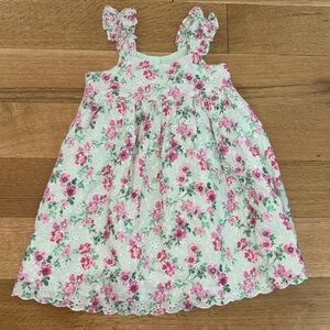 Janie and Jack light green floral eyelet dress